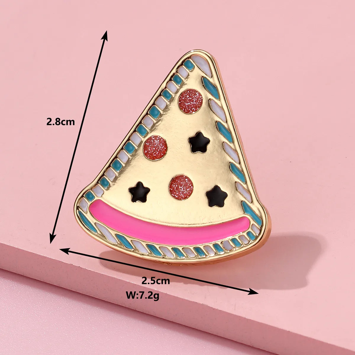 Pin's Broche avec Carte - Pizza - Fast Food Cuisine Italienne - Fantaisie - Alliage Email
