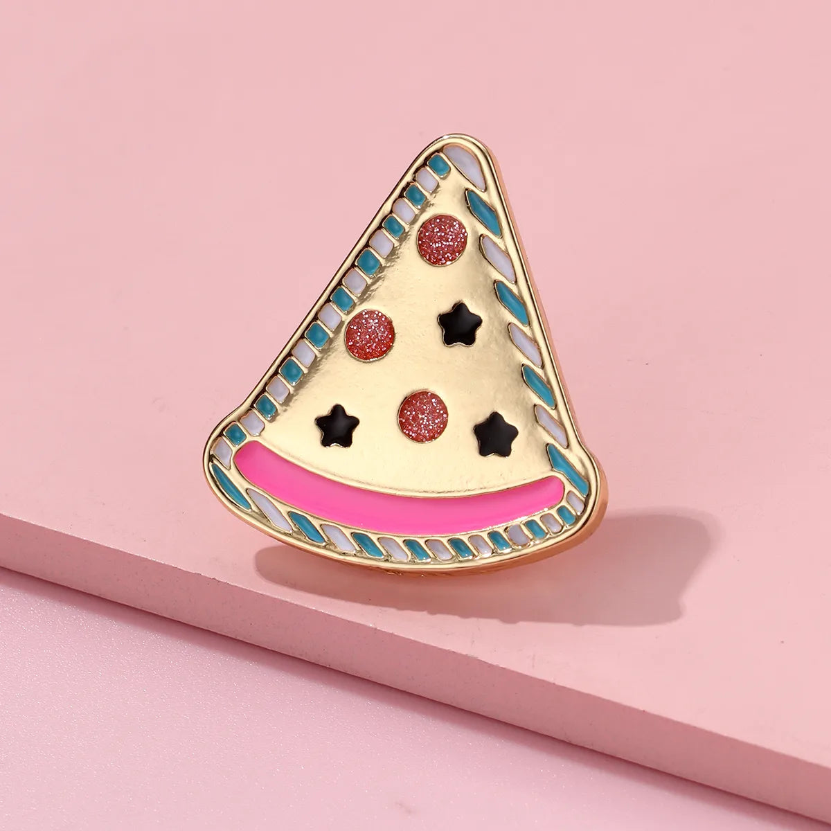 Pin's Broche avec Carte - Pizza - Fast Food Cuisine Italienne - Fantaisie - Alliage Email