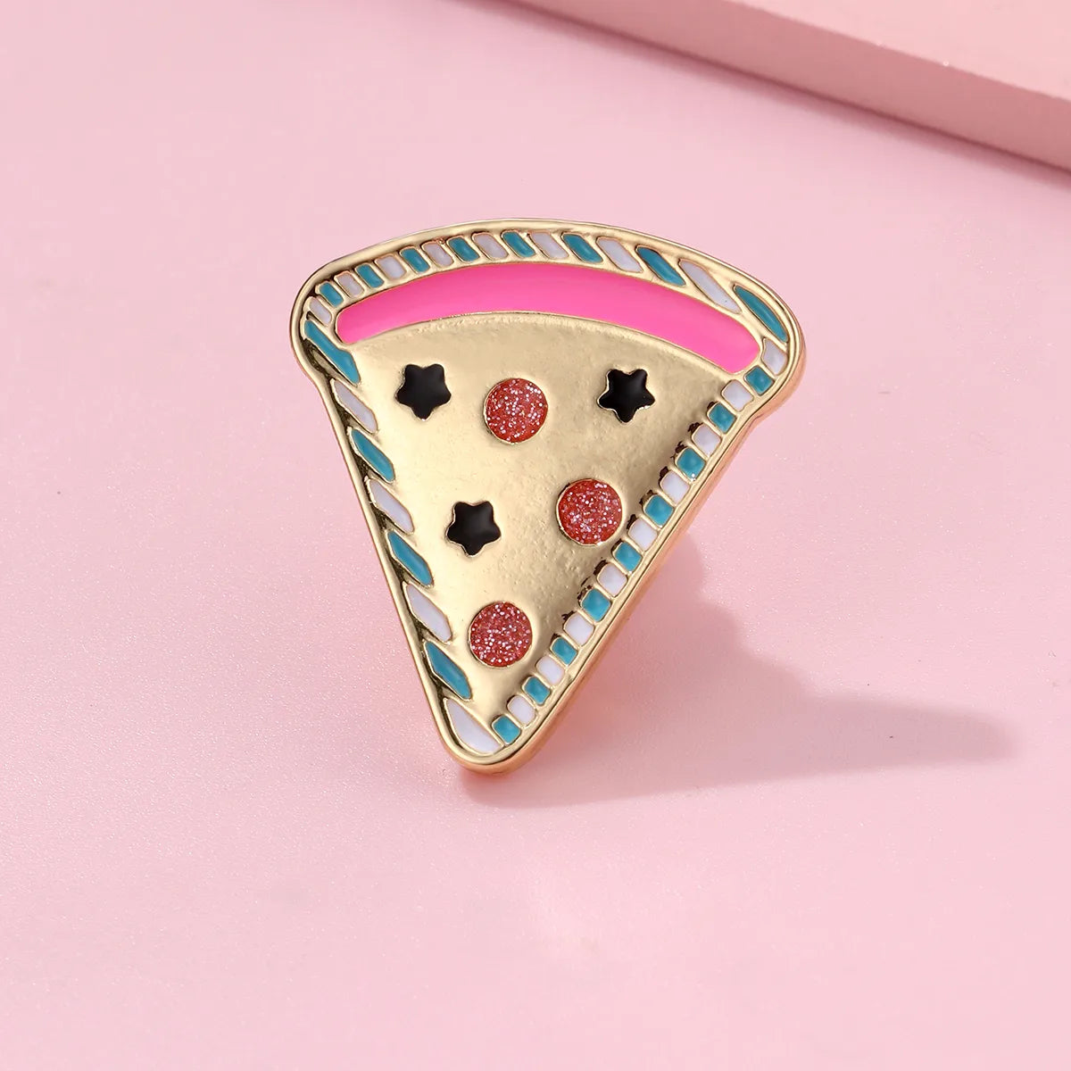 Pin's Broche avec Carte - Pizza - Fast Food Cuisine Italienne - Fantaisie - Alliage Email