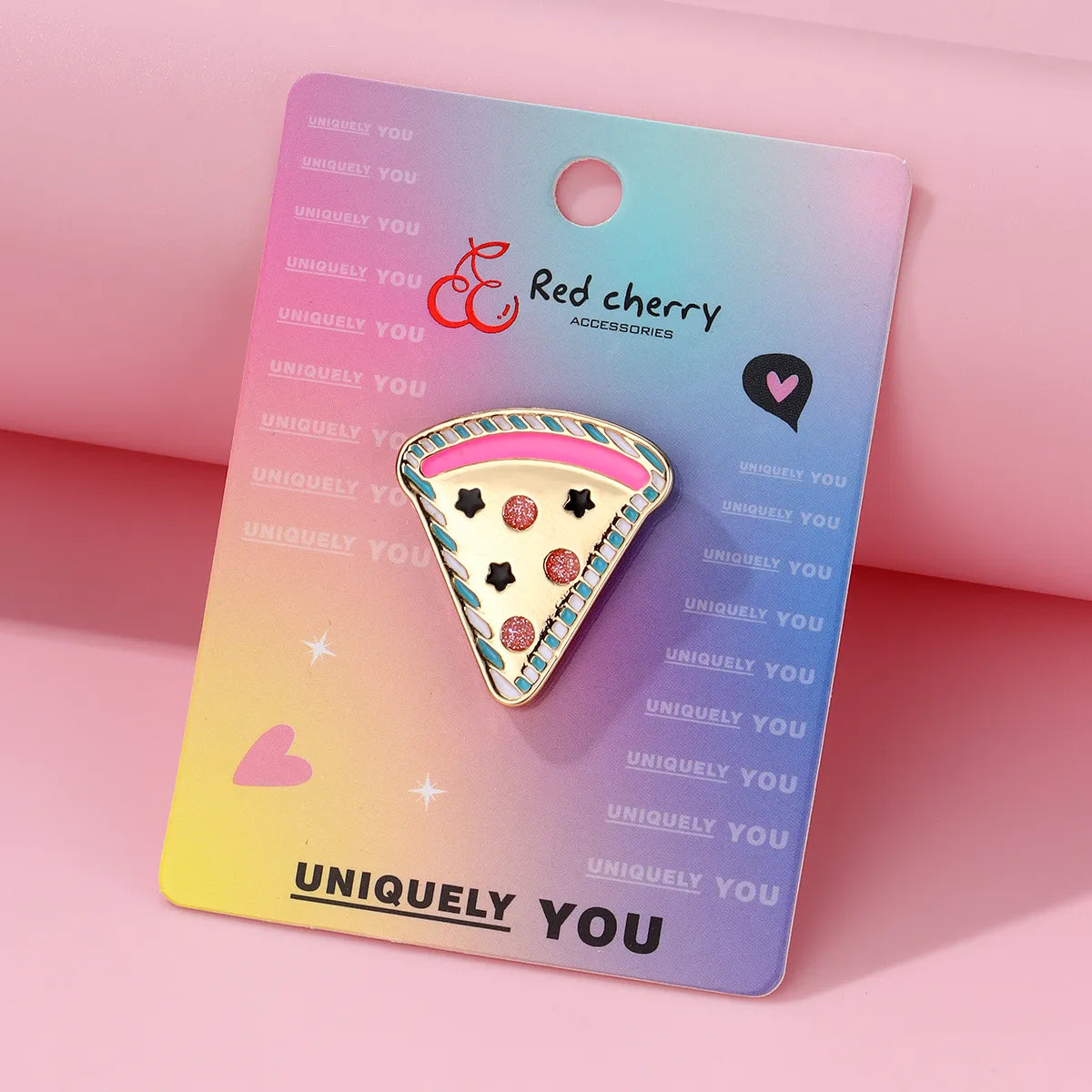 Pin's Broche avec Carte - Pizza - Fast Food Cuisine Italienne - Fantaisie - Alliage Email