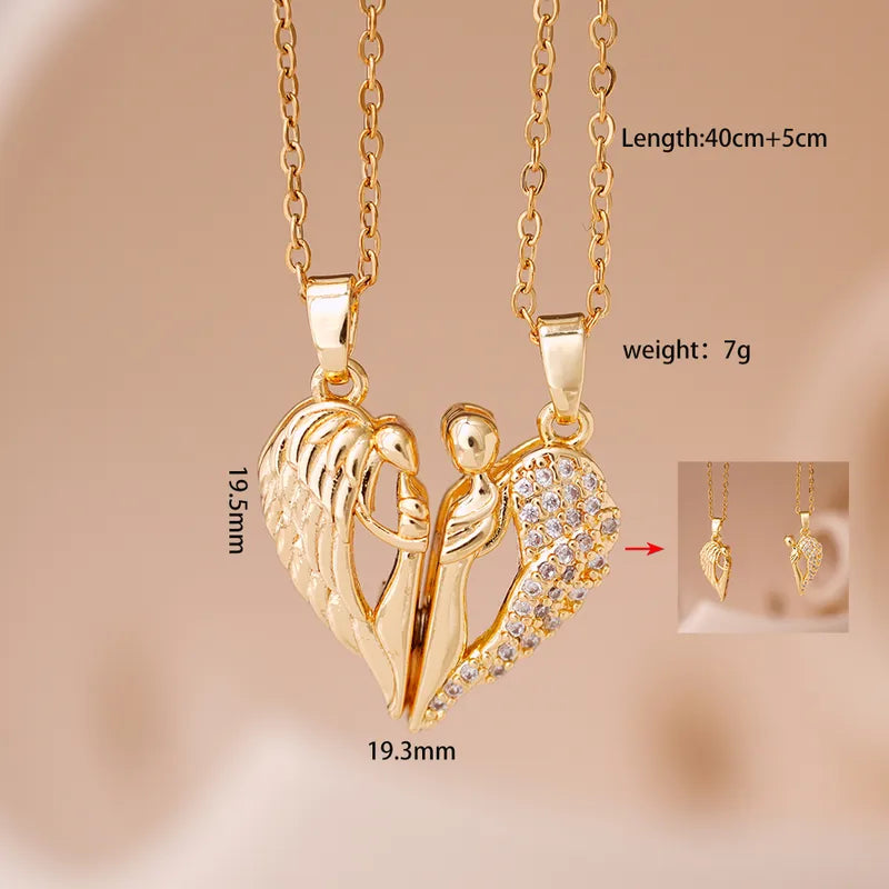 Lot de 2 Colliers D'amitié Avec Carte - Coeur - BFF - Pendentif Aimanté - Colliers à partager - Acier Inoxydable