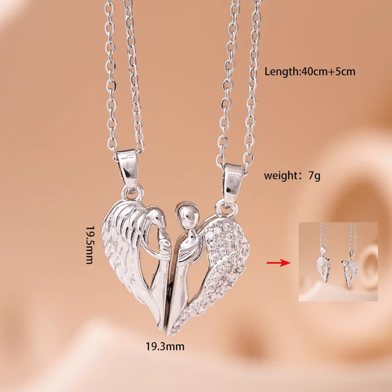Lot de 2 Colliers D'amitié Avec Carte - Coeur - BFF - Pendentif Aimanté - Colliers à partager - Acier Inoxydable