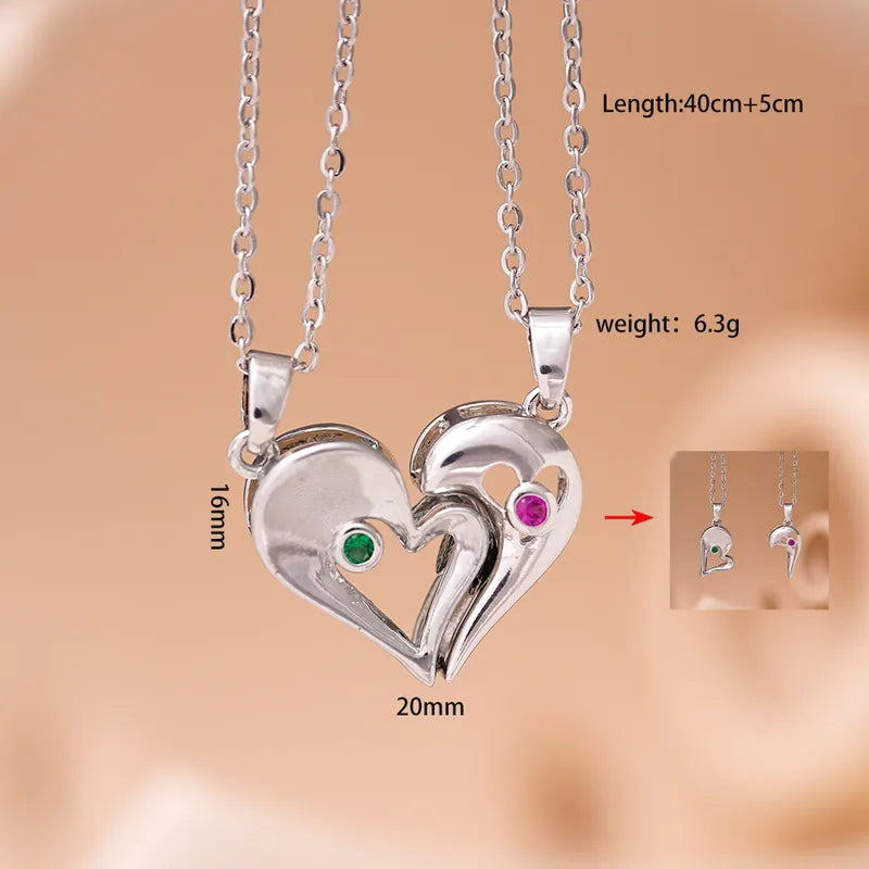 Lot de 2 Colliers D'amitié Avec Carte - Coeur - BFF - Pendentif Aimanté - Colliers à partager - Acier Inoxydable