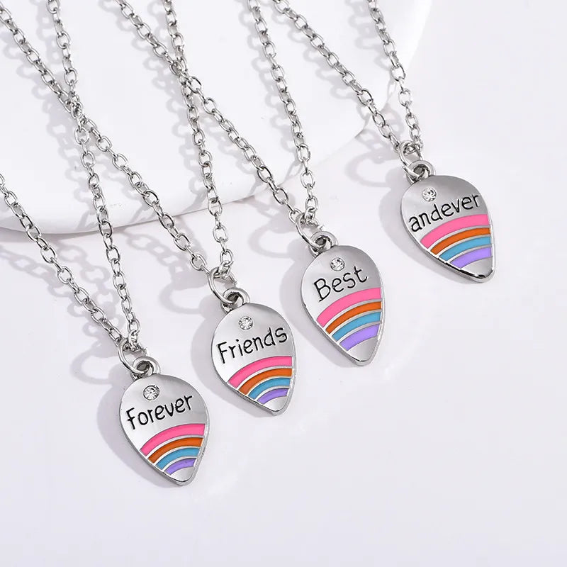 Lot de 4 Colliers D'amitié - Pétales Fleur - BFF - Best Friends Forever - Pendentif - Mignon - Amitié - À Partager