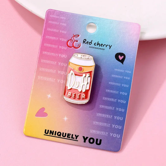 Pin's Broche avec Carte - Bière - Duff Beer - Fantaisie - Alliage Email