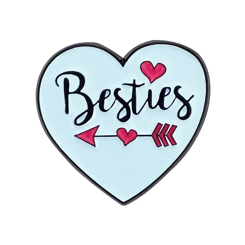 Pin's Broche BFF - Best Friends Forever - Besties - Fantaisie - Alliage Email
