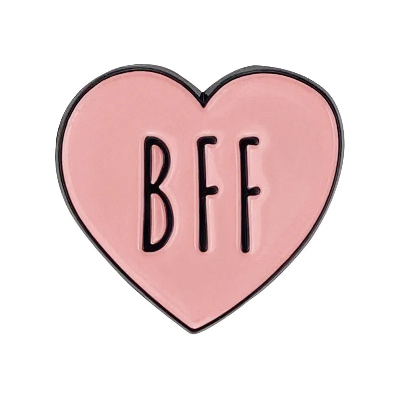 Pin's Broche BFF - Best Friends Forever - Besties - Fantaisie - Alliage Email