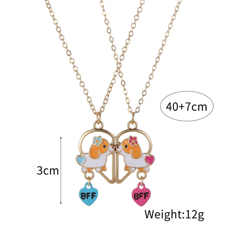 Lot de 2 Colliers D'amitié - Chiots - BFF - Best Friends Forever - Amitié - Chien - Cœur - Mignon