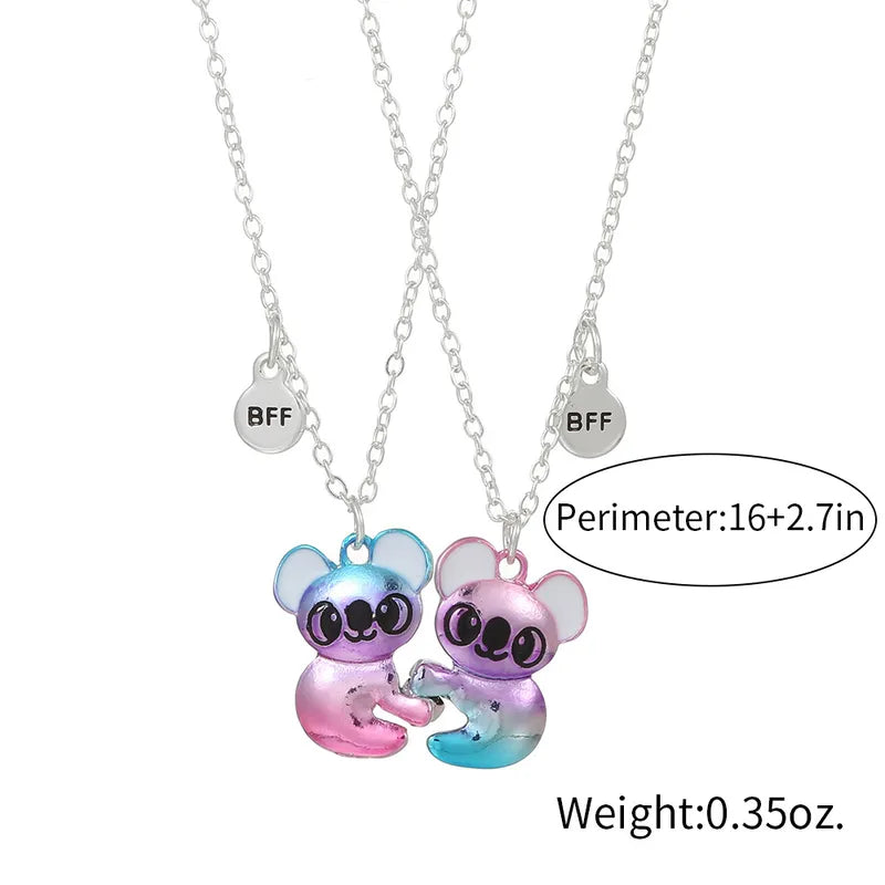 Lot de 2 Colliers D'amitié Aimanté - Koala - Couleur Bonbon Mignon - BFF - Best Friends Forever - Amitié - Fantaisie - Pendentif Aimanté