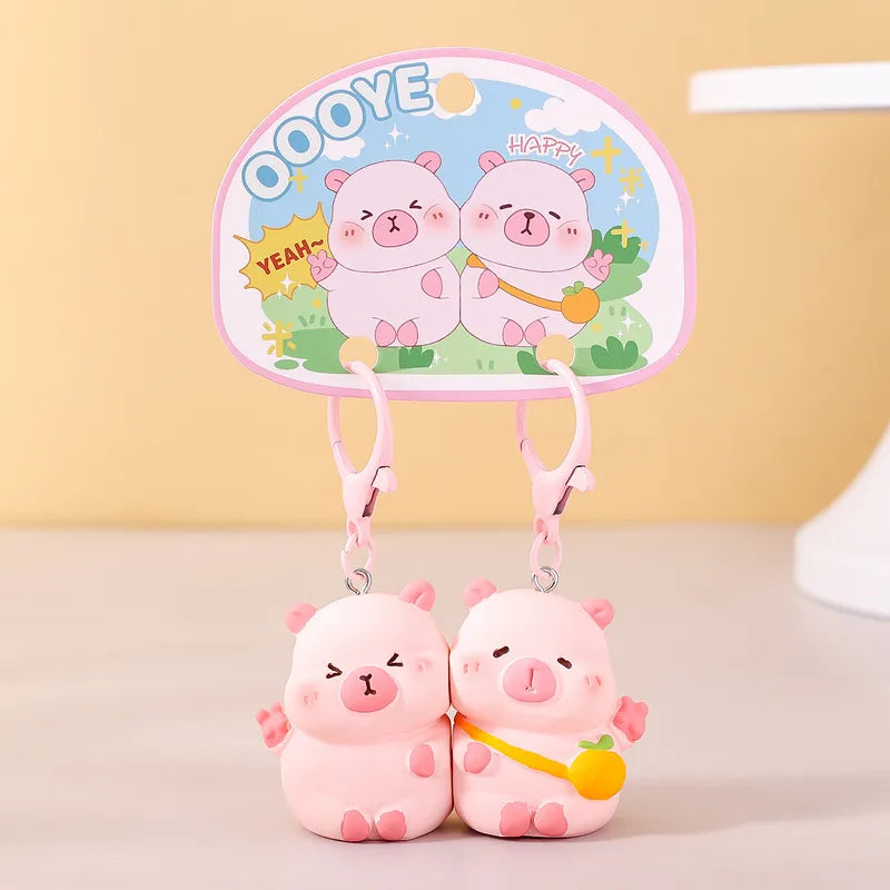 Porte Clés - Mignon Cochons - A Partager - Aimanté - Amoureux - Meilleurs Amis - Pendentif Sac - BFF - Best Friends - Amitié