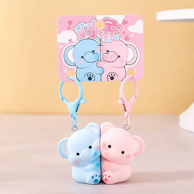 Porte Clés - Mignon Elephant - A Partager - Aimanté - Amoureux - Meilleurs Amis - Pendentif Sac - BFF - Best Friends - Amitié