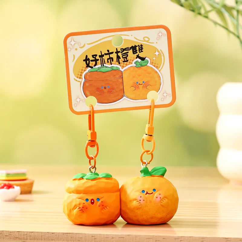 Porte Clés - Mignon Kaki Orange - A Partager - Aimanté - Amoureux - Meilleurs Amis - Pendentif Sac - BFF - Best Friends - Amitié