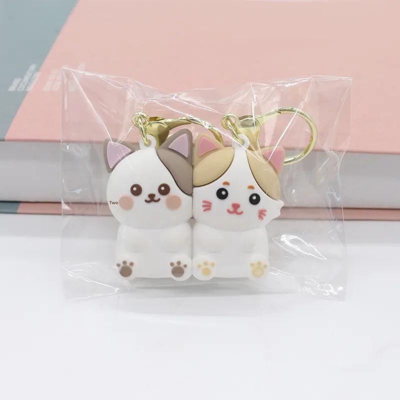 Porte Clés - Mignon Chatons - A Partager - Aimanté - Amoureux - Meilleurs Amis - Pendentif Sac - BFF - Best Friends - Amitié