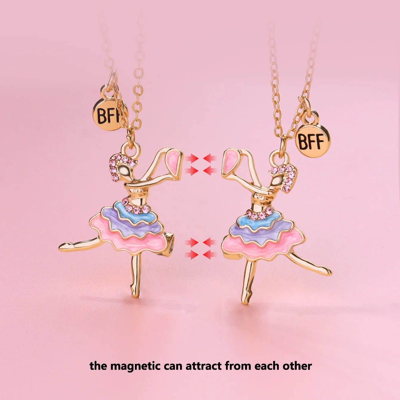 KINDER – Set aus 2 Herz-Freundschaftsketten – BFF Best Friends Forever – Ausgefallen – Anhänger zum Teilen