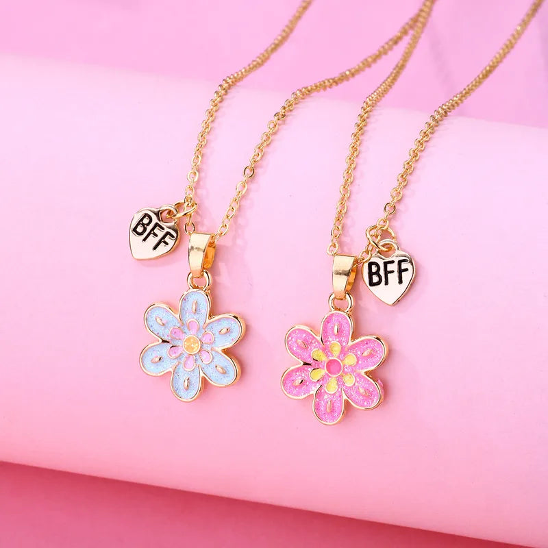 Lot de 2 Colliers BFF - Fleurs - Best Friends Forever