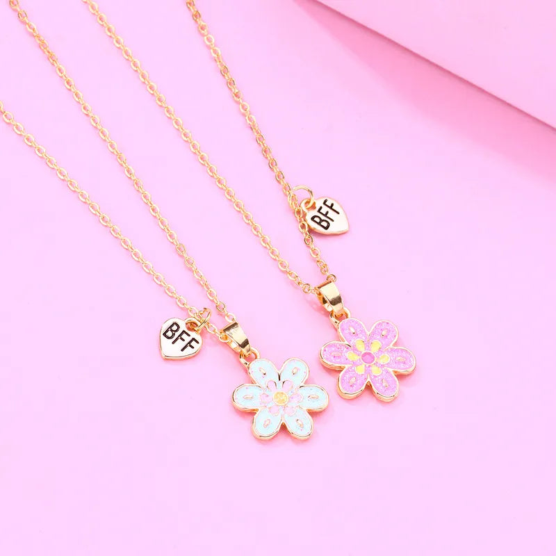 Lot de 2 Colliers BFF - Fleurs - Best Friends Forever