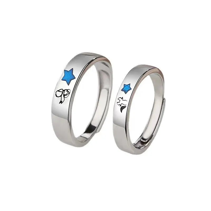Lot de 2 Anneaux Réglable pour Adultes - Bagues - Petit Prince - BFF - Best Friends Forever - Couple Amoureux Amitié