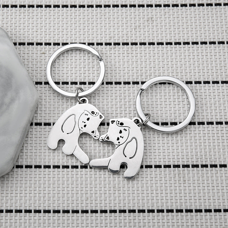 Porte Clés - Mignon Chat - Acier Inoxydable - A Partager - Amoureux - Meilleurs Amis - Pendentif Sac - BFF - Best Friends