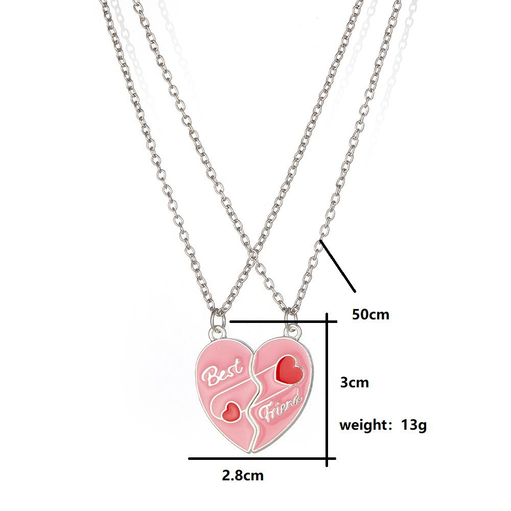 Lot de 2 Colliers ou Bracelets BFF - Coeur Aimanté Trombone - Best Friends - Amoureux Meilleurs Amis Couple Amitié