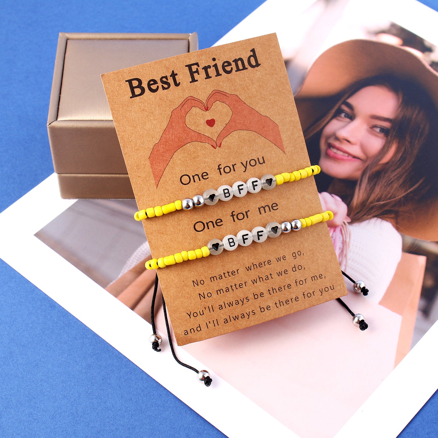 Set of 2 Adjustable Cord Bracelets Best Friends Ying Yang - BFF Best Friends - Fantasy - Magnetic Pendant - Lovers - Couple