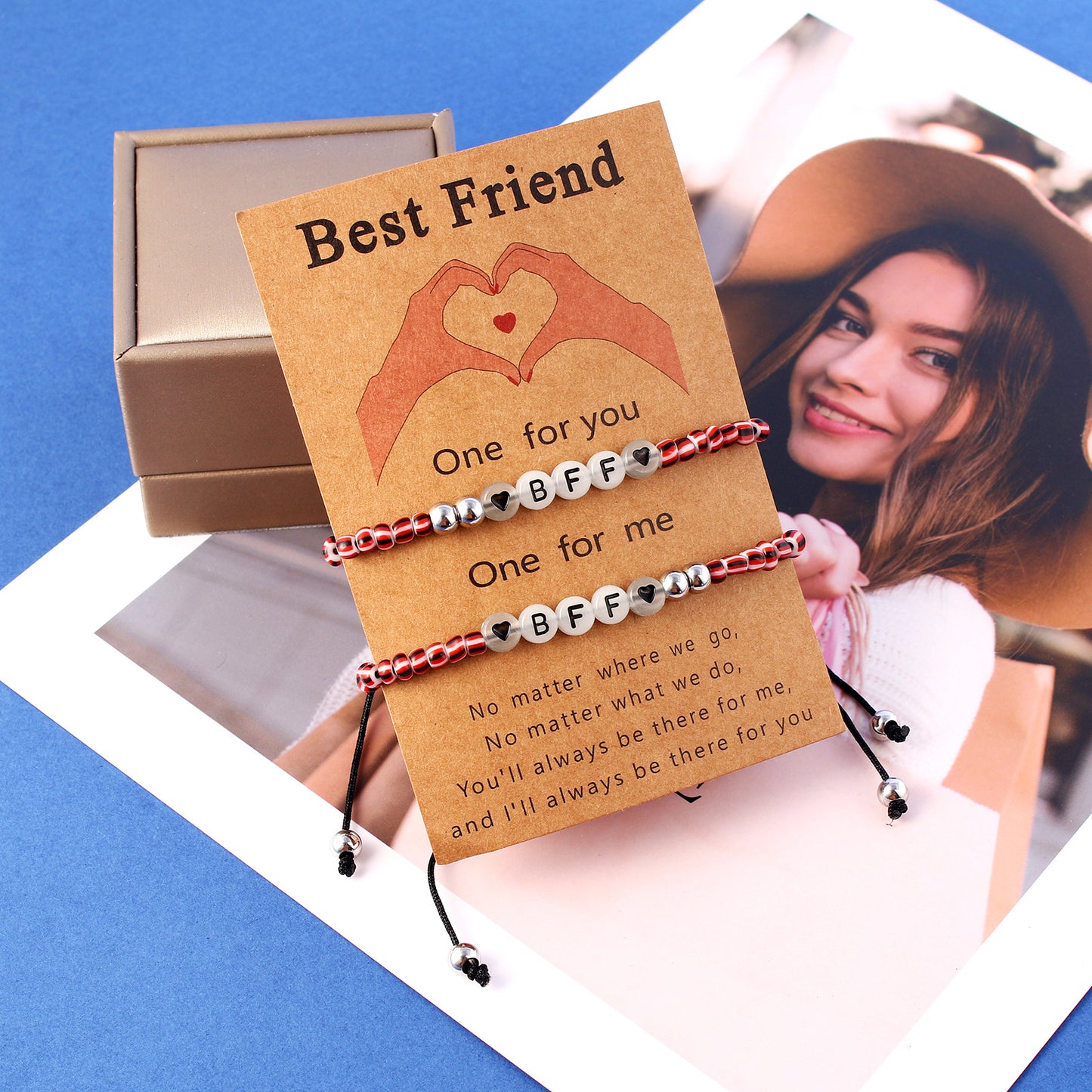 Set of 2 Adjustable Cord Bracelets Best Friends Ying Yang - BFF Best Friends - Fantasy - Magnetic Pendant - Lovers - Couple