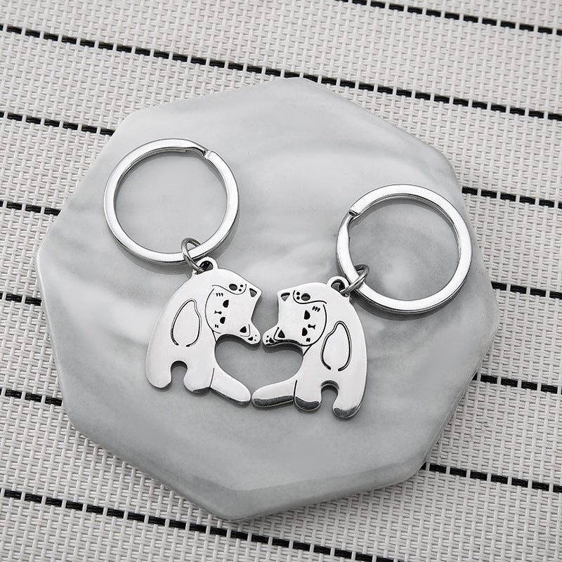 Porte Clés - Mignon Chat - Acier Inoxydable - A Partager - Amoureux - Meilleurs Amis - Pendentif Sac - BFF - Best Friends