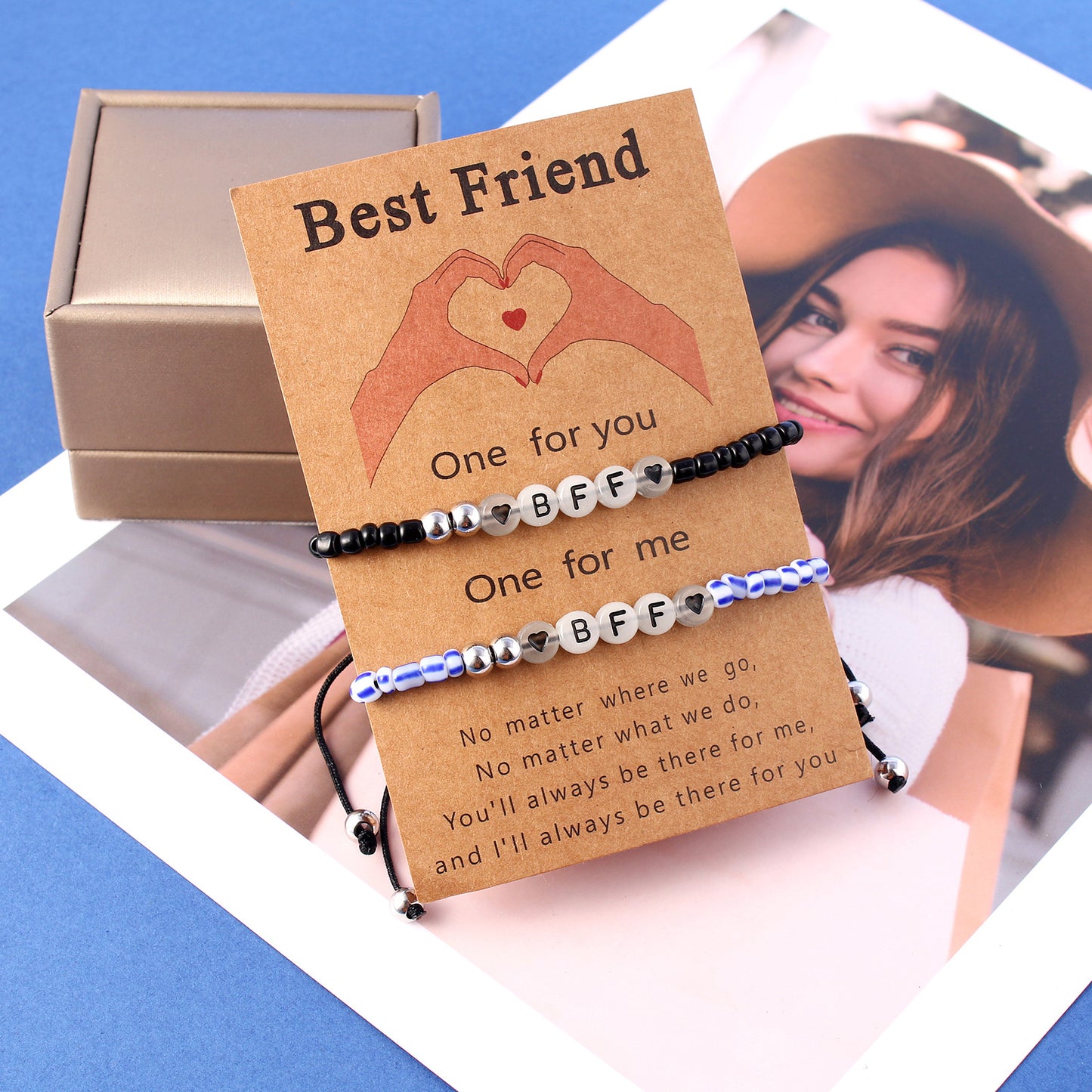 Set of 2 Adjustable Cord Bracelets Best Friends Ying Yang - BFF Best Friends - Fantasy - Magnetic Pendant - Lovers - Couple