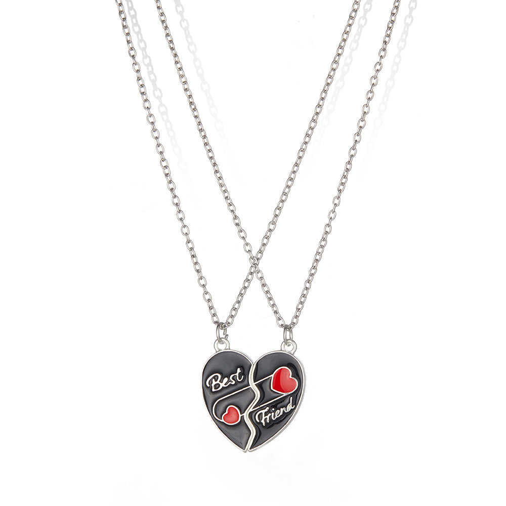 Lot de 2 Colliers ou Bracelets BFF - Coeur Aimanté Trombone - Best Friends - Amoureux Meilleurs Amis Couple Amitié