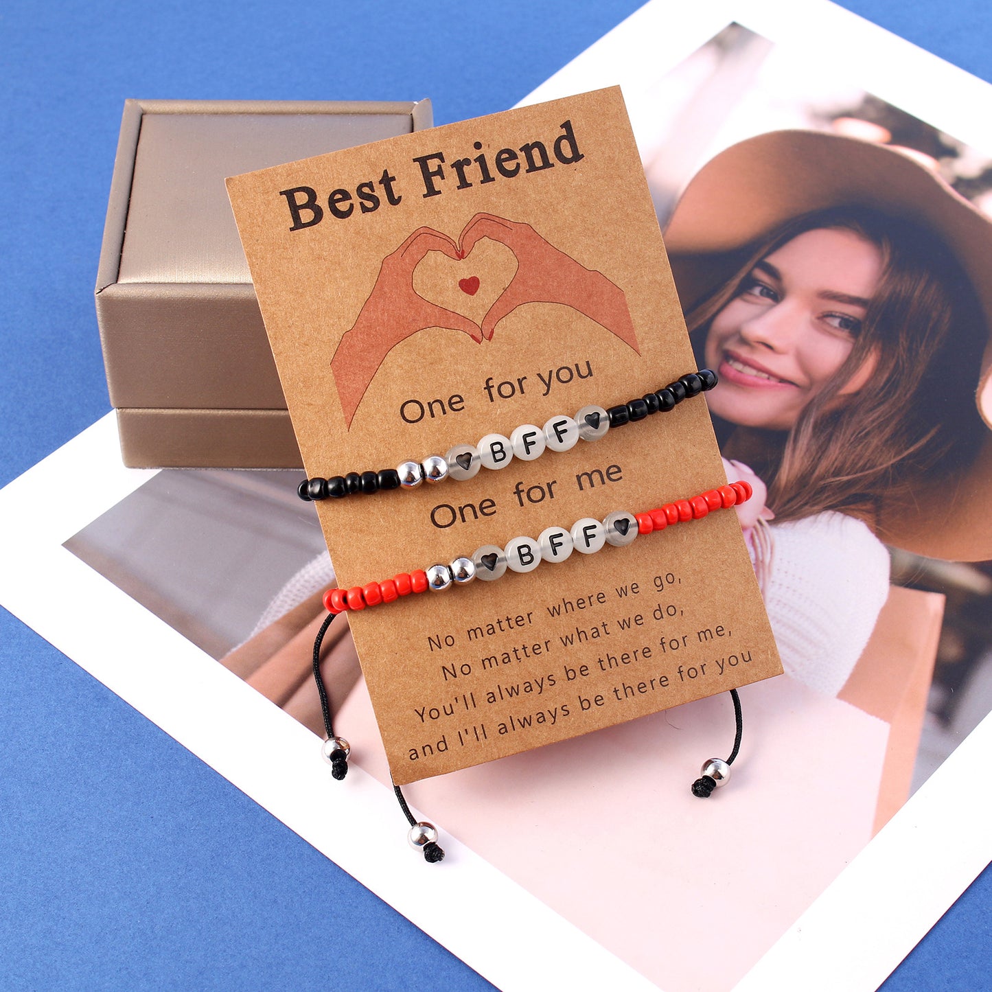 Set of 2 Adjustable Cord Bracelets Best Friends Ying Yang - BFF Best Friends - Fantasy - Magnetic Pendant - Lovers - Couple