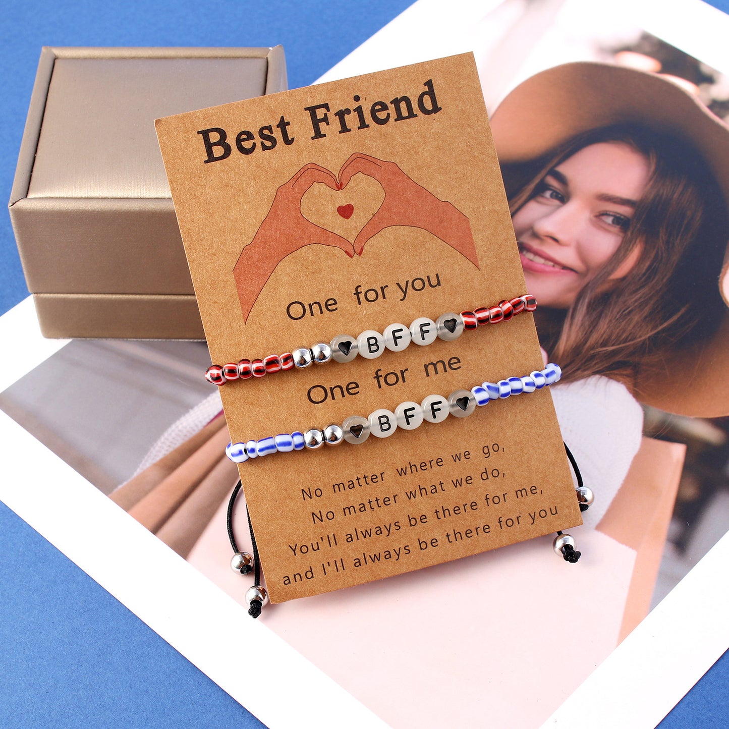 Set of 2 Adjustable Cord Bracelets Best Friends Ying Yang - BFF Best Friends - Fantasy - Magnetic Pendant - Lovers - Couple