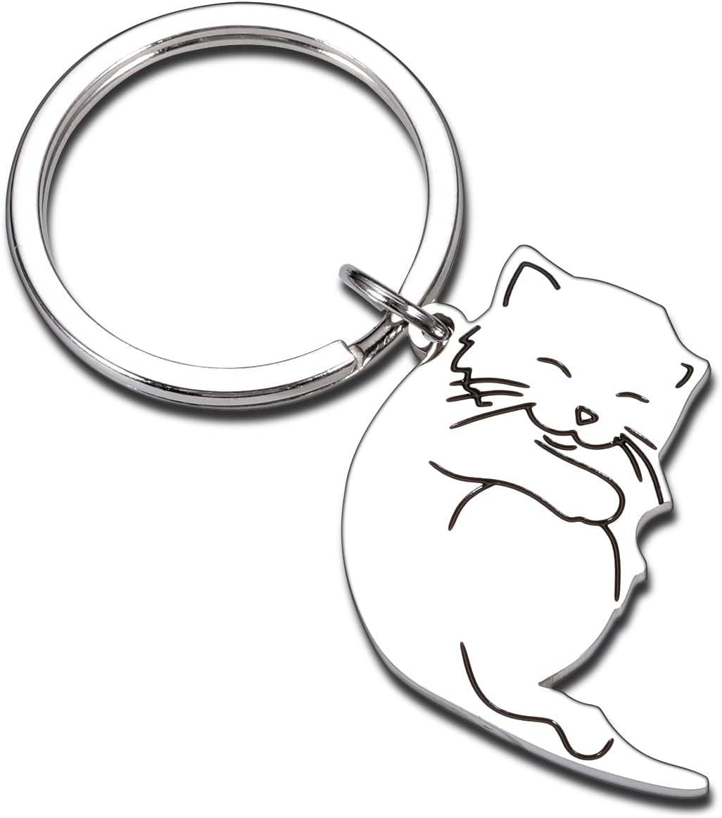 Lot de 2 Porte Clés - Chats Entrelacés - BFF - Best Friends Forever - Amoureux Couple Amitié - Pendentif de Sac