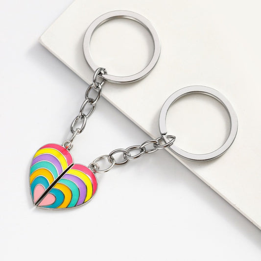 Porte Clés - Coeur Arc en Ciel - A Partager - Amoureux - Meilleurs Amis - Pendentif Sac - BFF - Best Friends - Amitié