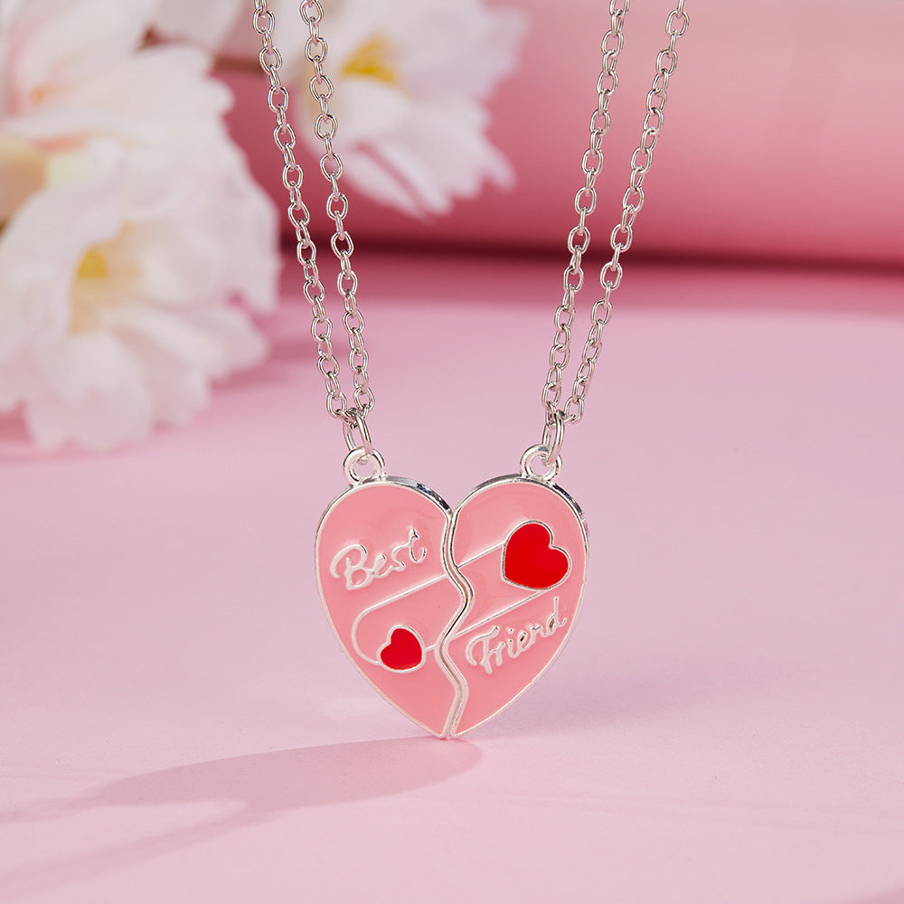 Lot de 2 Colliers ou Bracelets BFF - Coeur Aimanté Trombone - Best Friends - Amoureux Meilleurs Amis Couple Amitié