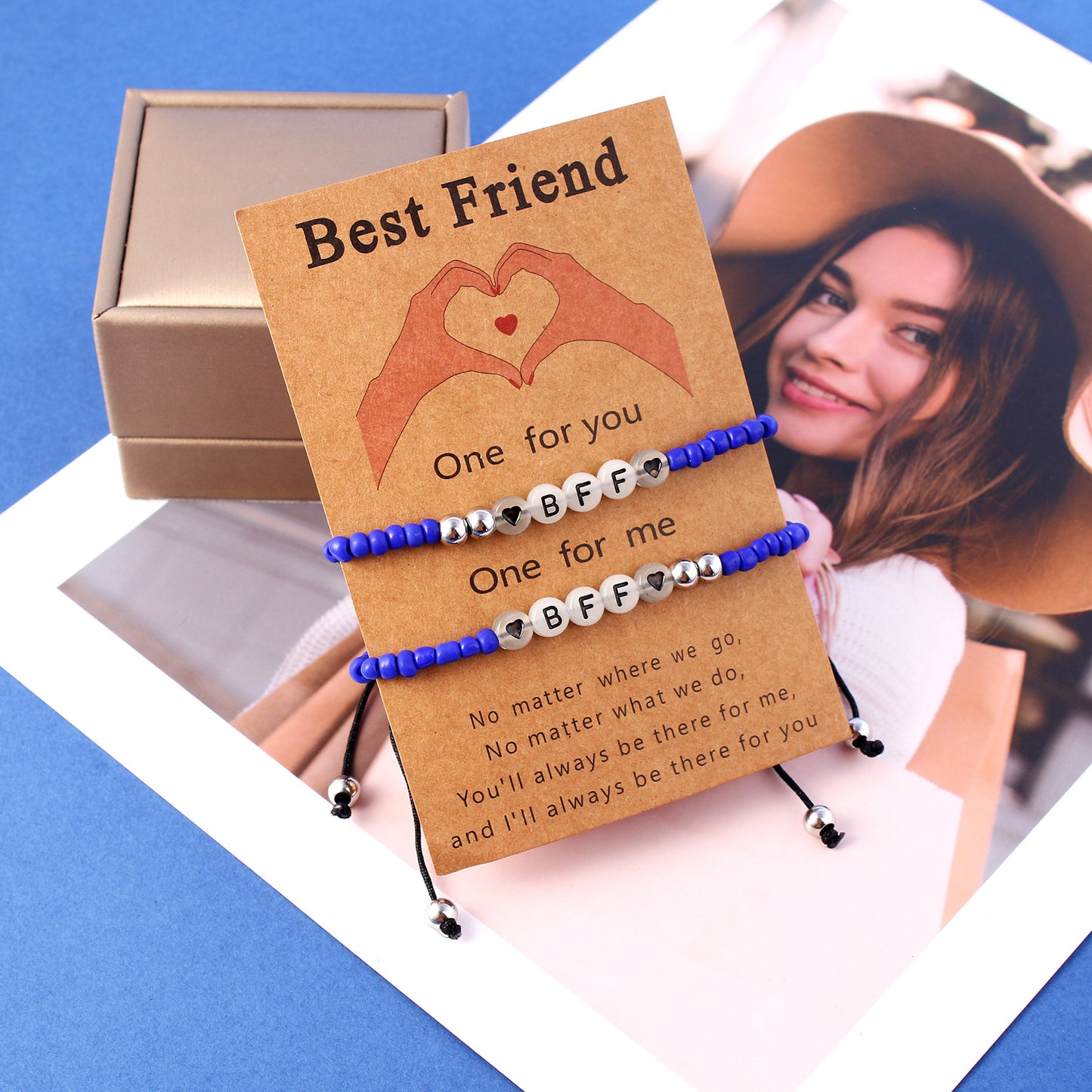 Set of 2 Adjustable Cord Bracelets Best Friends Ying Yang - BFF Best Friends - Fantasy - Magnetic Pendant - Lovers - Couple