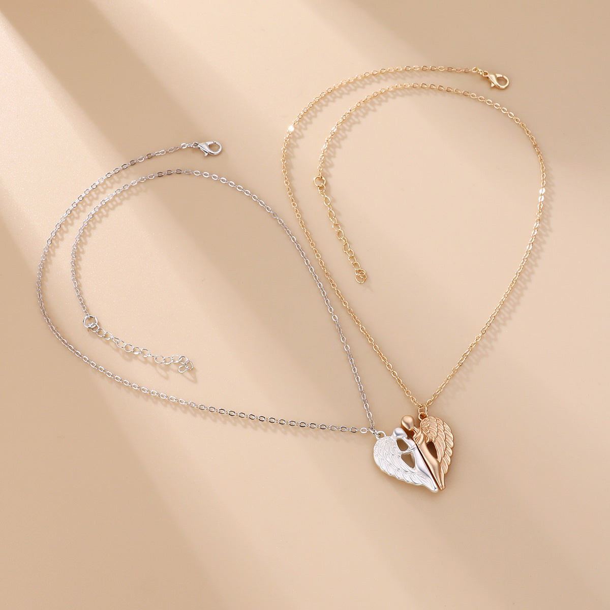 Lot de 2 Colliers D'amitié - Couple d'Anges Aimanté - BFF - Best Friends Forever - Amitié - Amoureux
