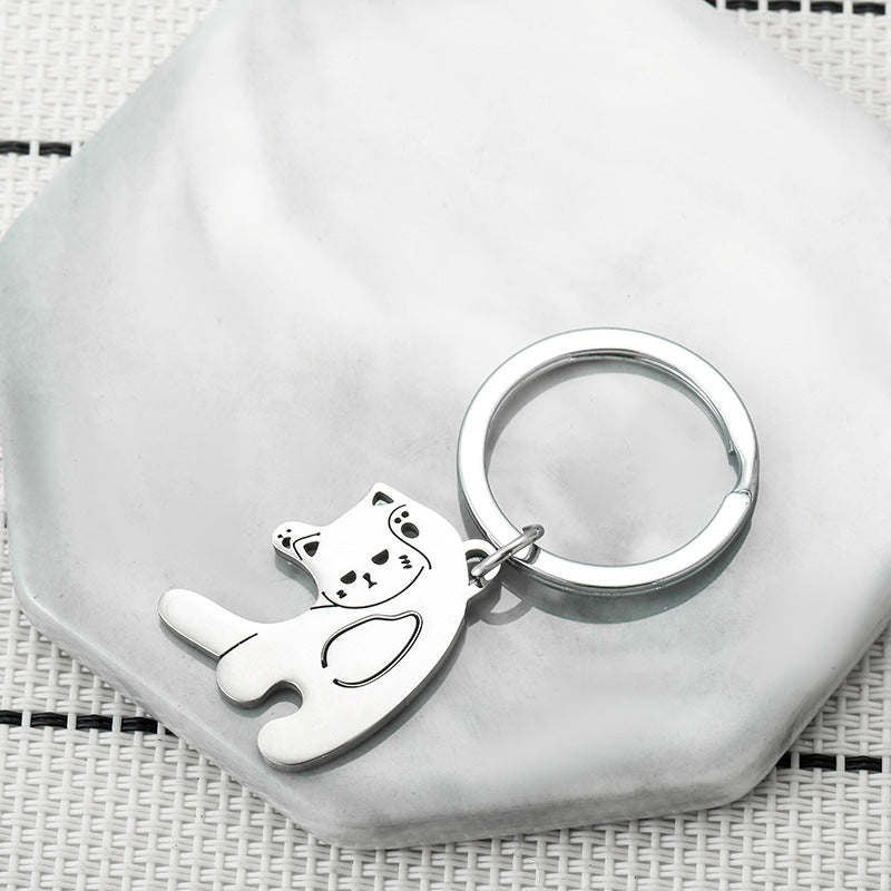 Porte Clés - Mignon Chat - Acier Inoxydable - A Partager - Amoureux - Meilleurs Amis - Pendentif Sac - BFF - Best Friends