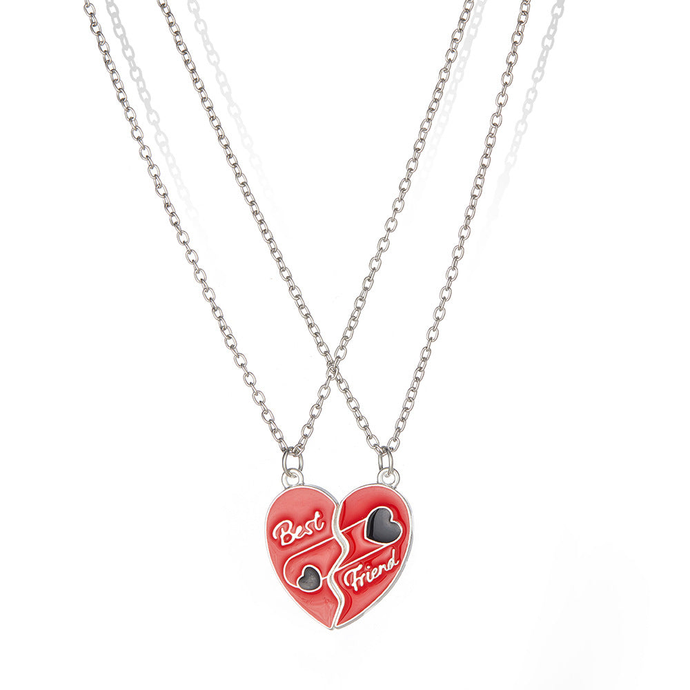 Lot de 2 Colliers ou Bracelets BFF - Coeur Aimanté Trombone - Best Friends - Amoureux Meilleurs Amis Couple Amitié