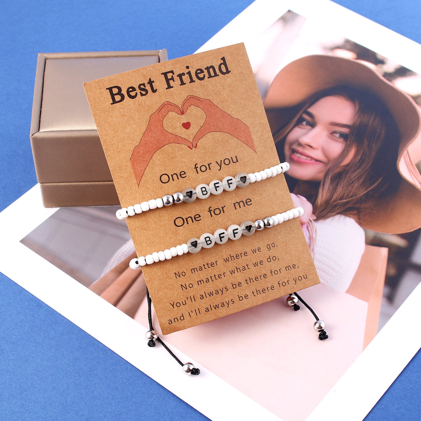 Set of 2 Adjustable Cord Bracelets Best Friends Ying Yang - BFF Best Friends - Fantasy - Magnetic Pendant - Lovers - Couple