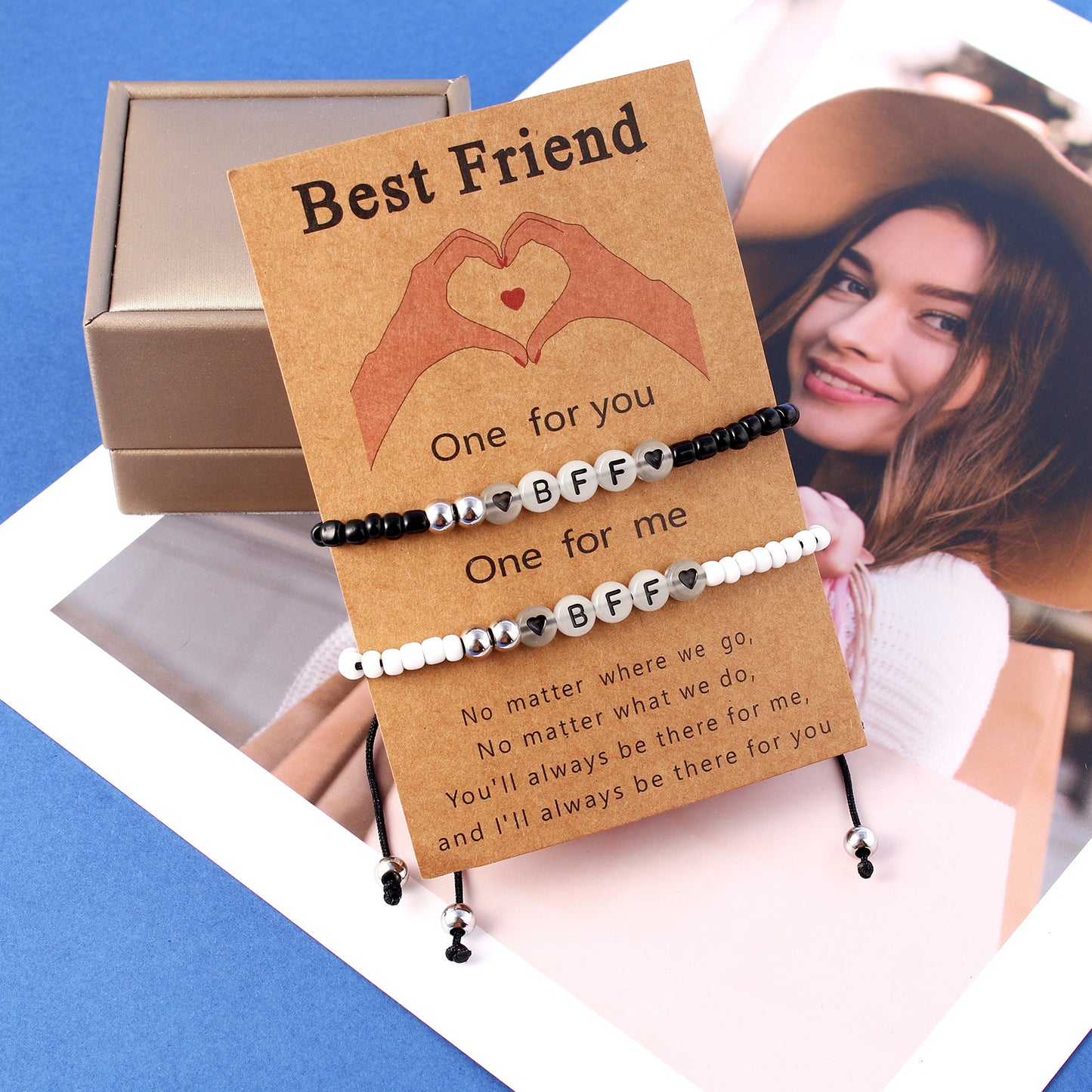 Set of 2 Adjustable Cord Bracelets Best Friends Ying Yang - BFF Best Friends - Fantasy - Magnetic Pendant - Lovers - Couple