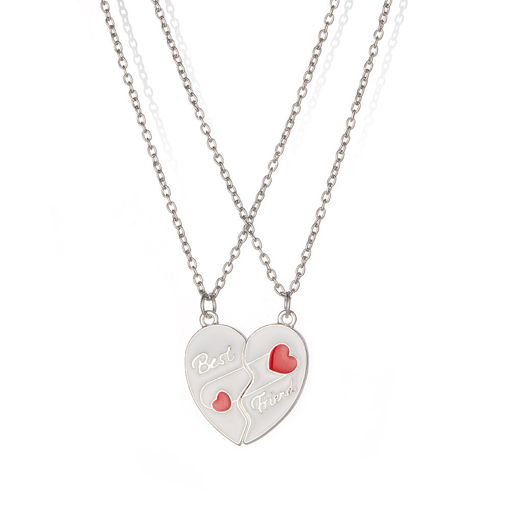 Lot de 2 Colliers ou Bracelets BFF - Coeur Aimanté Trombone - Best Friends - Amoureux Meilleurs Amis Couple Amitié