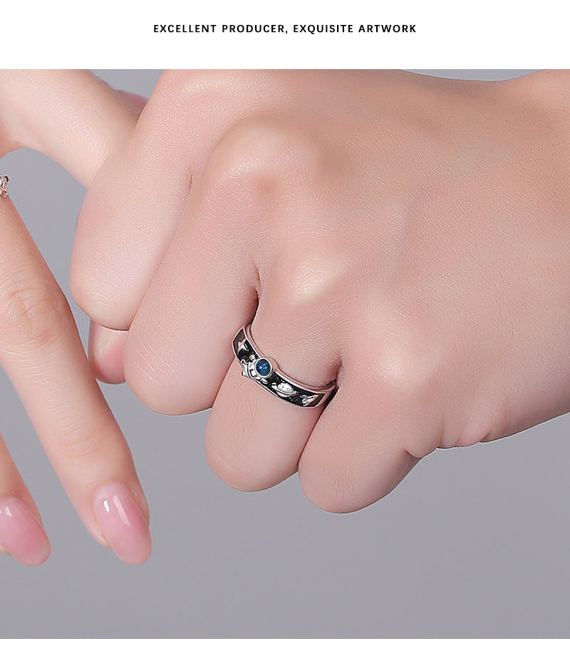 Lot de 2 Anneaux Réglable pour Adultes - Bagues - Astronaute Planète Fusée - BFF - Best Friends Forever - Couple Amoureux Amitié