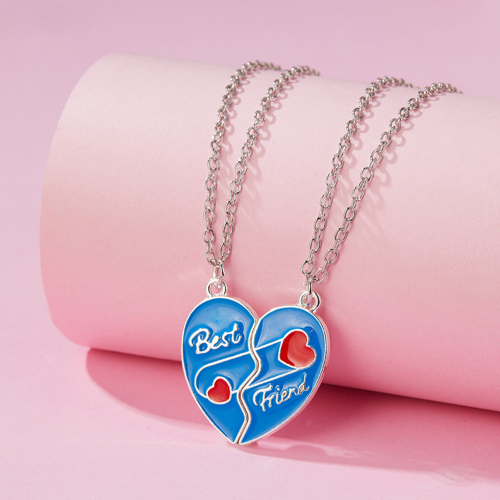 Lot de 2 Colliers ou Bracelets BFF - Coeur Aimanté Trombone - Best Friends - Amoureux Meilleurs Amis Couple Amitié
