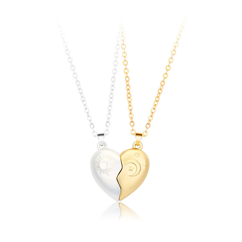 Lot de 2 Colliers D'amitié - Lune et Soleil - BFF - Best Friends Forever - Pendentif Aimanté - Colliers à partager