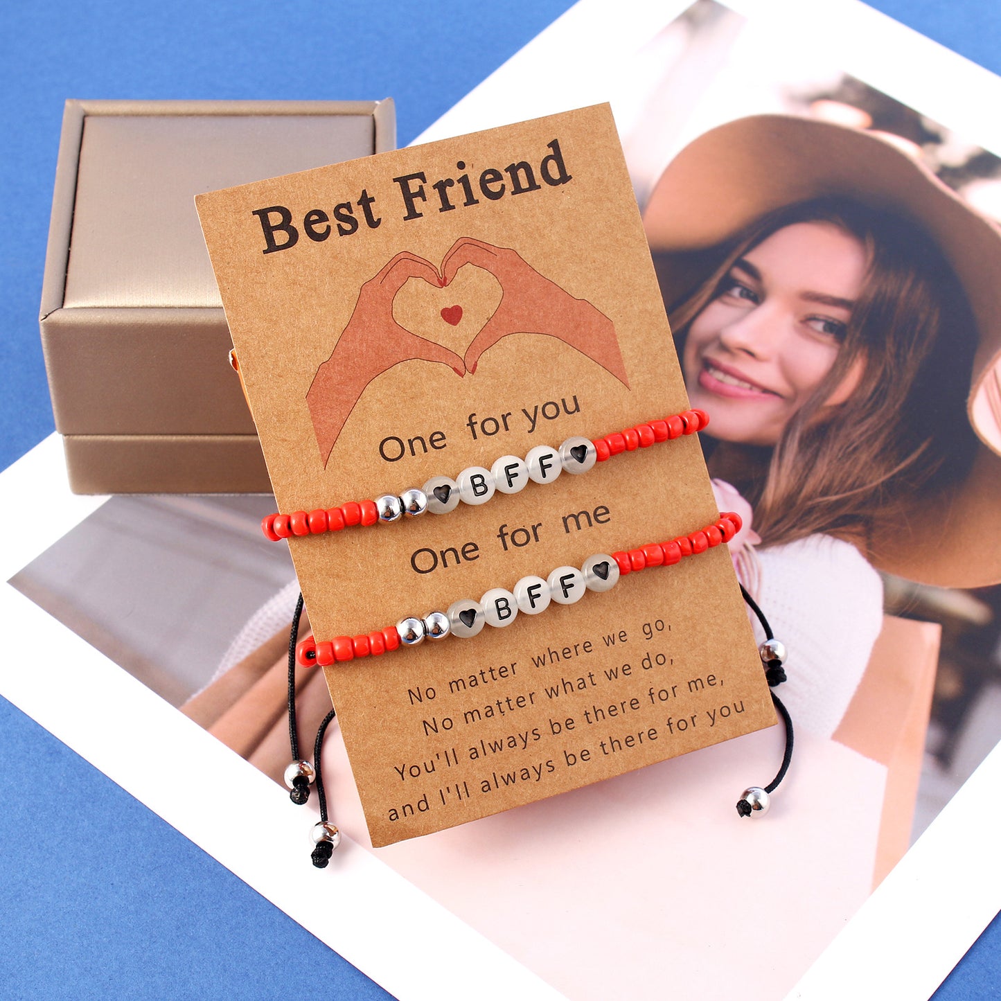 Set of 2 Adjustable Cord Bracelets Best Friends Ying Yang - BFF Best Friends - Fantasy - Magnetic Pendant - Lovers - Couple