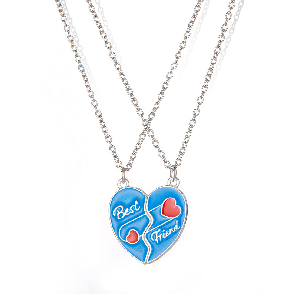 Lot de 2 Colliers ou Bracelets BFF - Coeur Aimanté Trombone - Best Friends - Amoureux Meilleurs Amis Couple Amitié