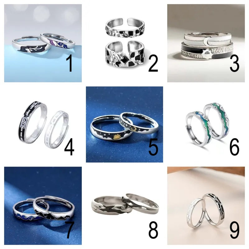 Lot de 2 Anneaux Réglables pour Adultes - II - Bagues - A partager - BFF - Best Friends Forever - Couple Amoureux Amitié - Saint Valentin