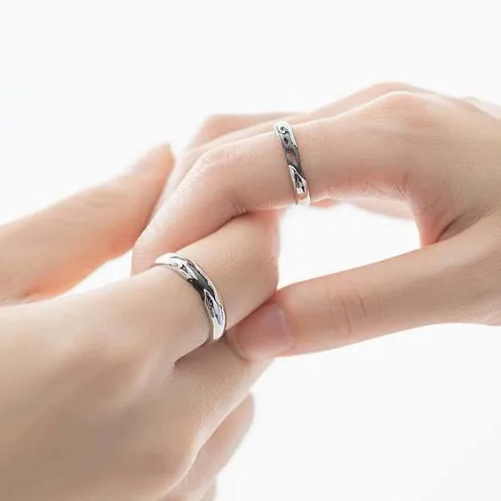 Lot de 2 Anneaux Réglables III - Bagues à partager - BFF - Best Friends Forever - Couple Amoureux Amitié - Saint Valentin