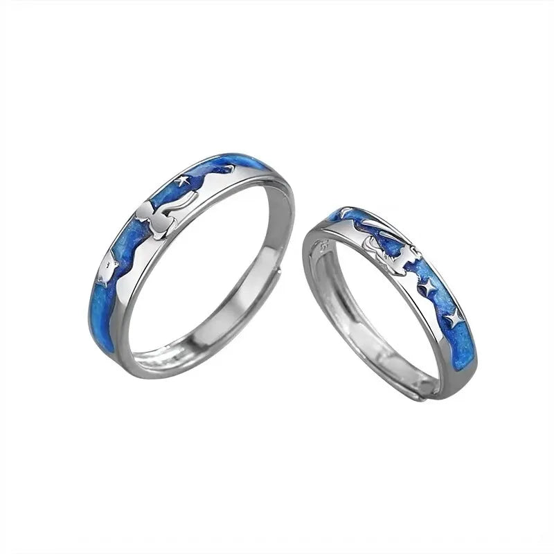 Lot de 2 Anneaux Réglables pour adultes - I - Bagues - BFF - Best Friends Forever - Couple Amoureux Amitié - Saint Valentin