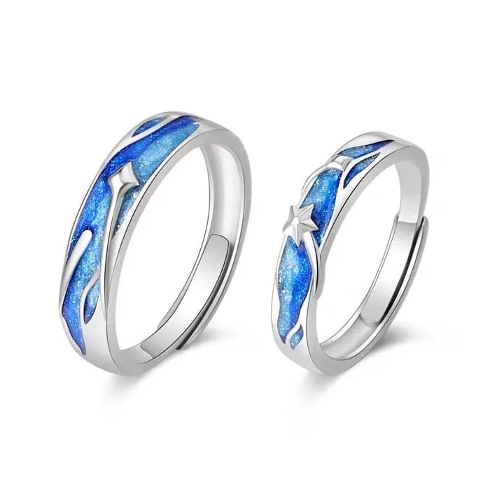 Lot de 2 Anneaux Réglables pour adultes - I - Bagues - BFF - Best Friends Forever - Couple Amoureux Amitié - Saint Valentin