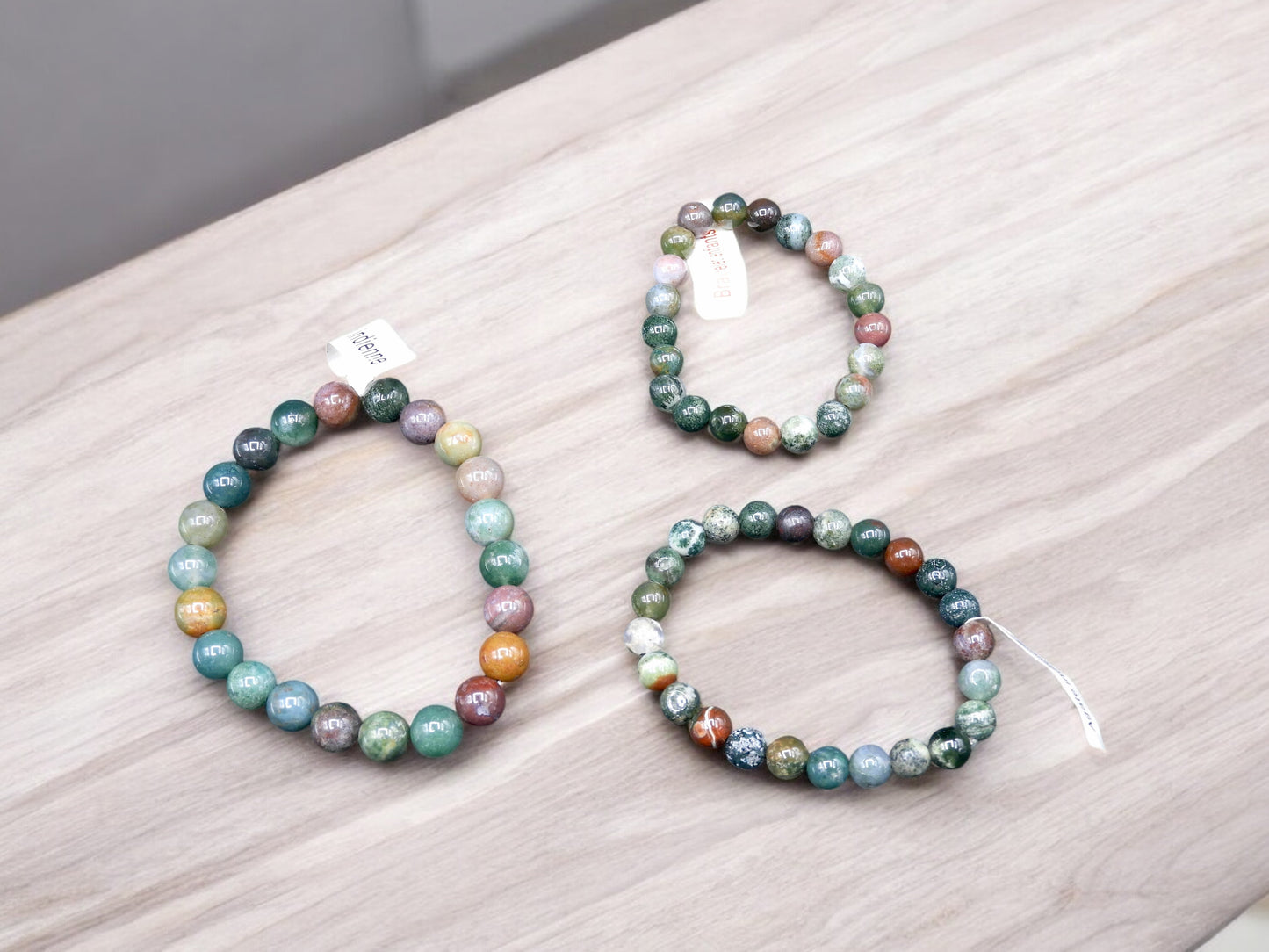 Bracelet Pierre Naturelle - Agate Indienne - Aide à Pardonner Stop la Colère Intérieure